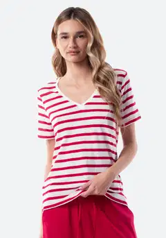 TEX naisten T-paita Pellava I282695 - RASPBERRY 435 - 1