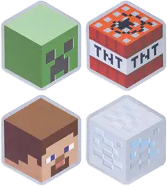 Paladone Lasinaluset Minecraft 4kpl - 1