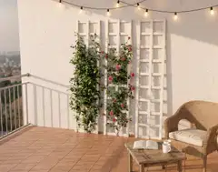 Ritilä/aitaelementti, valkoinen, 40x180cm, Materiaalivahvuus 15x38mm - 4