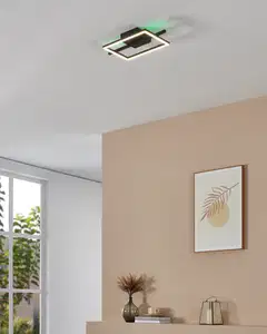 EGLO kattovalaisin Amandolo LED 17W 40x20 cm RGB CCT musta/valkoinen - 11