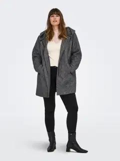 ONLY CARMAKOMA naisten kangastakki Carsedona - Dark Grey Melange - 4