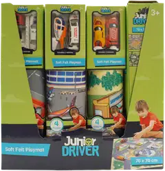 Junior Driver huopaleikkimatto ja 2 ajoneuvoa erilaisia - 1