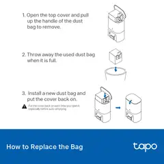 TP-Link Tapo RVA202 robottipölynimurin pölypussi, 5 kpl - 3