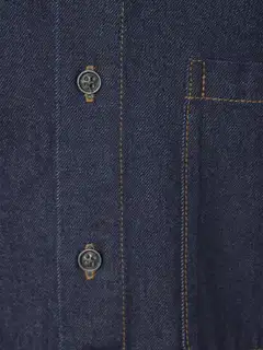 WKLY. miesten denim-paita, loose fit, painonappikiinnitys 194W312670 - Dk. blue denim - 5
