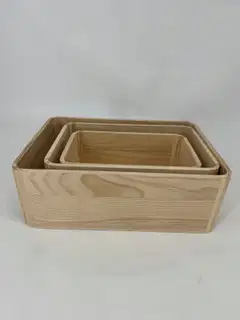 House säilytyskori puu FSC-mänty 3 kpl - 2