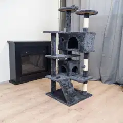 Trekker kissan kiipeilypuu Hotel 130 cm harmaa - 7