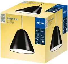 Airam Enna 220 riippuvalaisin E27 musta - 2