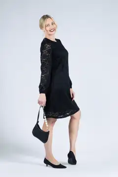 London Fog naisten pitsimekko 218L402513 - Jet Black - 3