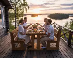 Jämäkkä kalusteryhmä 1700, luonnon ruskea, 170x170x74cm - 4