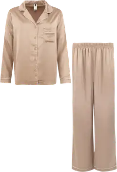Actuelle naisten satiinipyjama 212A042625 - Warm taupe - 1