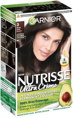 Garnier Nutrisse Ultra Creme 3.0 Deep Dark Brown Syvä Tummanruskea kestoväri 1kpl - 2