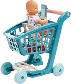 Ecoiffier - Vert Azul - Ostoskärry, tarvikkeet ja nukke - 3