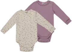 Ciraf vauvojen ribbibody Sydän 250B263107 2-pack - Gardenia AOP & Dawn pink - 1