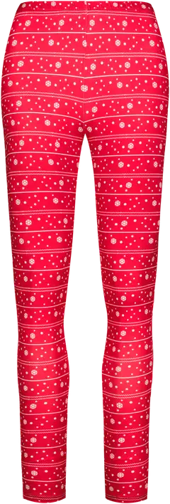 Ronald naisten joululegginssit lumihiutale kuvioilla - RED - 1