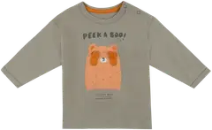 TEX BABY vauvojen trikoopusero Nalle kurkistaa I990459 - Khaki - 1
