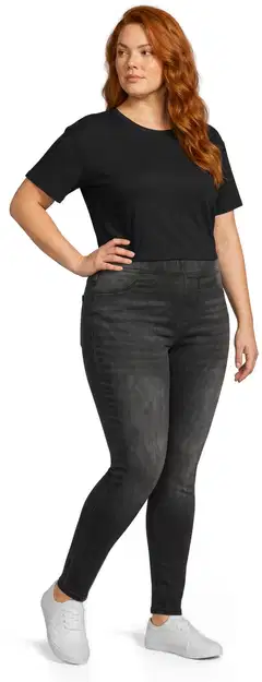 House naisten denimjeggingsit 222HP30261, D-mitoitus - Black denim washed - 4