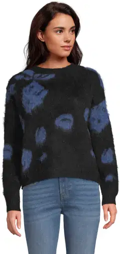 WKLY. naisten väljä intarsia-neulepusero, villasekoite 213W312685 - MULTI COLOR - 1