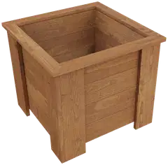 Kukkalaatikko nelikulma, luonnon ruskea, 43x49x49cm - 1