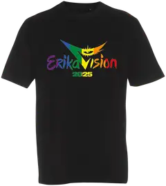Erika Vikman unisex t-paita Erikavision 2025 Pride - MUSTA - 1
