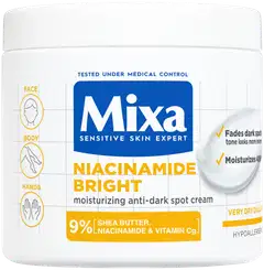 Mixa Niacinamide Bright Ravitseva voide tummia läiskiä vastaan, erittäin kuivalle iholle 400ml - 1