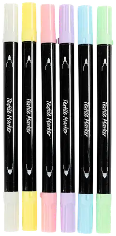 Creativ Company tekstiilitussit, pastellivärit, 6väriä - 1