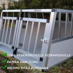 Trekker koiran kuljetushäkki L 89x69x50 cm alumiini - 7