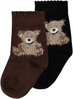 House lasten nilkkasukat 234H362643 2-pack - Brown/black - 1