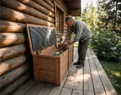 Piha-arkku luonnonruskea 57x61x160cm - 4