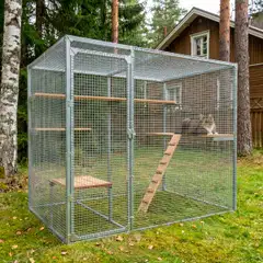 Trekker kissan ulkohäkki 2,5x1,5x1,95 m harmaa - 5