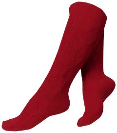 Norlyn naisten villasekoitesukat - Merry Red Cable - 3