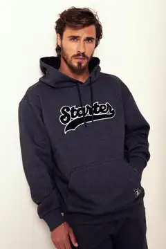 Starter miesten collegehuppari Varsity - CHARCOAL HEATHER - 4