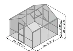 Kreative Gartentechnik kasvihuone Dahlie III 9,59 m2 antrasiitinharmaa - 2