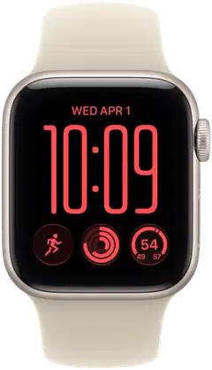 Apple Watch SE 3 GPS + Cellular 40 mm:n tähtivalkea alumiinikuori ja hiekanvärinen urheiluranneke - S/M - MJLC4QN/A - 1