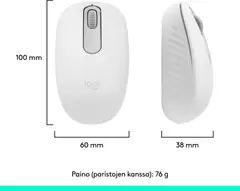 LOGITECH M196 Bluetooth Mouse - Off White - 4