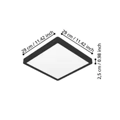 EGLO kattovalaisin Fueva 6 LED 13W CCT 29x29 cm musta - 4
