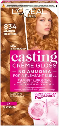 L'Oréal Paris Casting Crème Gloss 834 Caramel Blonde Luonnonvaalea Kuparikulta kevytväri 1kpl - 1