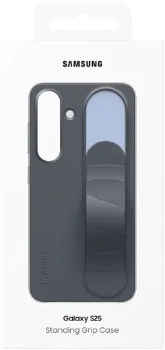 Samsung s25 suojakuori standing grip case black/blue - 6