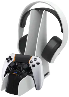 Snakebyte lataustelakka PS5 ohjaimille ja langattomalle pelikuulokkeelle - valkoinen - 2