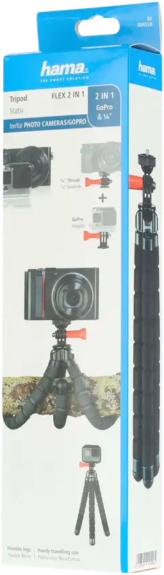 Hama Kamerajalusta Flex 2in1 kameroille ja GoPro:lle, 26 cm, musta - 6