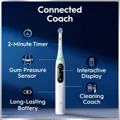 Oral-B iO6 White sähköhammasharja + matkakotelo + hammasharjateline + lisävaihtoharja - 10