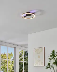 EGLO kattovalaisin Amandolo LED 17W 40 cm RGB CCT musta/valkoinen - 10