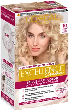 L'Oréal Paris Excellence Creme 10 Extra Light Blonde Kirkas Vaalea kestoväri 1kpl - 2