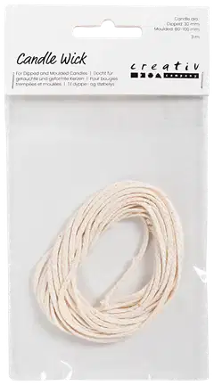 Sydänlanka, Soveltuu kastokynttilöille (halk. 30 mm) ja valukynttilöille (halk. 80–100 mm) , Lev: 2 mm, 100 g, 3 m/ 1 pkt - 2