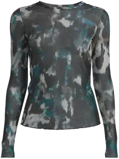 WKLY. naisten mesh kuviollinen trikoopusero O-pääntie 213W362669 - black aop - 2