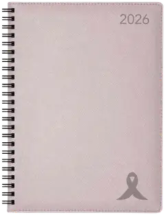 Vuosikalenteri Roosa nauha A5 2026 ruusukulta - 1