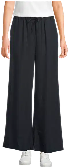 TEX naisten pellavasekoitehousut I282991 - BLACK 1 - 1