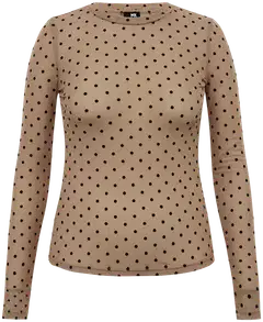 WKLY. naisten pallokuosillinen mesh-trikoopusero 213W312661 - Cafe Latte - 1