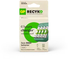 GP Recyko akkulaturi B423 sis. 4kpl AA 2100mAh NiMH akut - 2
