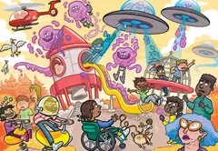 Jumbo palapeli Wasgij Junior 4 Alien Invasion! 240 - 2