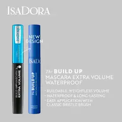 IsaDora Build Up Mascara Extra Volume Waterproof ripsiväri Black 9 ml - 3